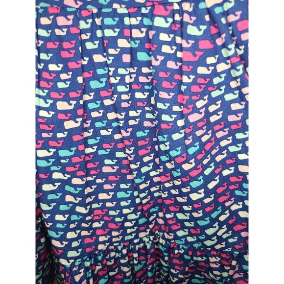NWT Vineyard and Vines blue dress with multi-colored white print and pink trim 2 - Picture 2 of 6